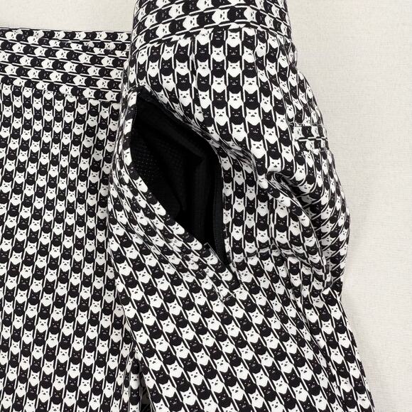 Betabrand Women's Pencil Dress Pant Skinny Leg Medium Petite Black White Cat - Picture 5 of 14